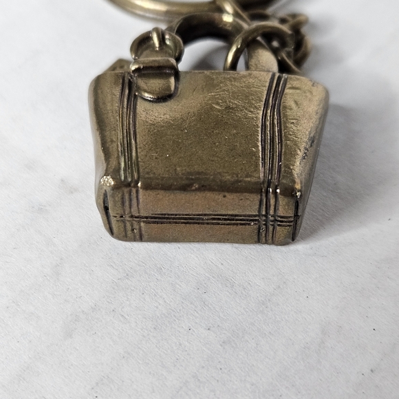 Coach Brass Handbag Charm Pendant Keychain Vintage - Picture 8 of 9